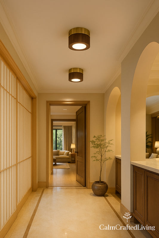 Walnut Brass Downlight – Modern Ceiling Spotlight for Living Room, Kitchen, Bedroom, Hallway