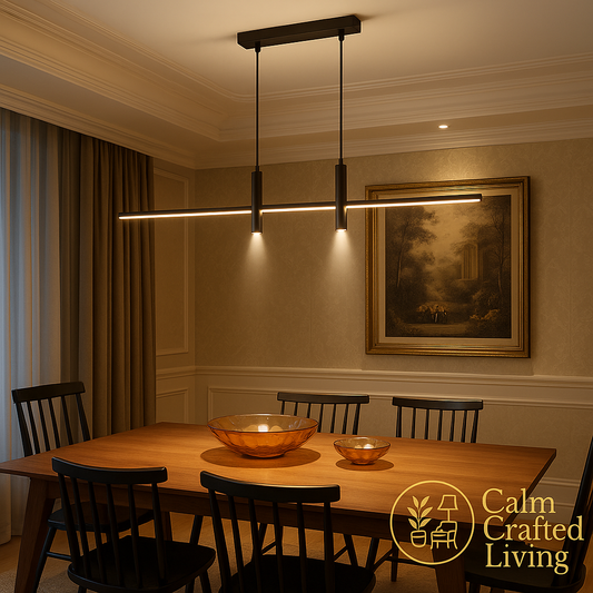Modern Nordic Linear Chandelier – Minimalist Pendant Light for Dining Room, Kitchen Island & Bar Counter